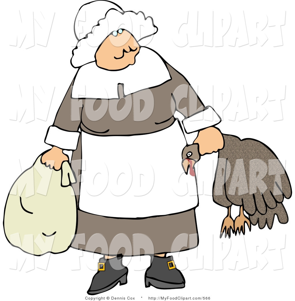Larger Preview  Food Clip Art Of An Elderly Pilgrim Woman Carrying A    