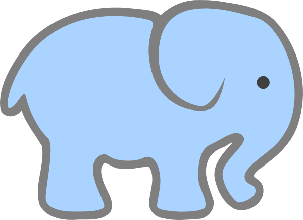 Light Blue Elephant Clip Art At Clker Com   Vector Clip Art Online    