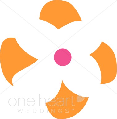 Modern Orange Flower Clipart   Wedding Flower Clipart