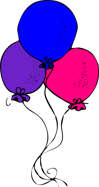 Pink Blue Purple Balloons Clip Art At Clker Com   Vector Clip Art