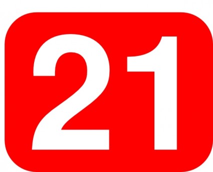 Red Rounded Rectangle With Number 21 Clip Art Free Vector 21 83kb