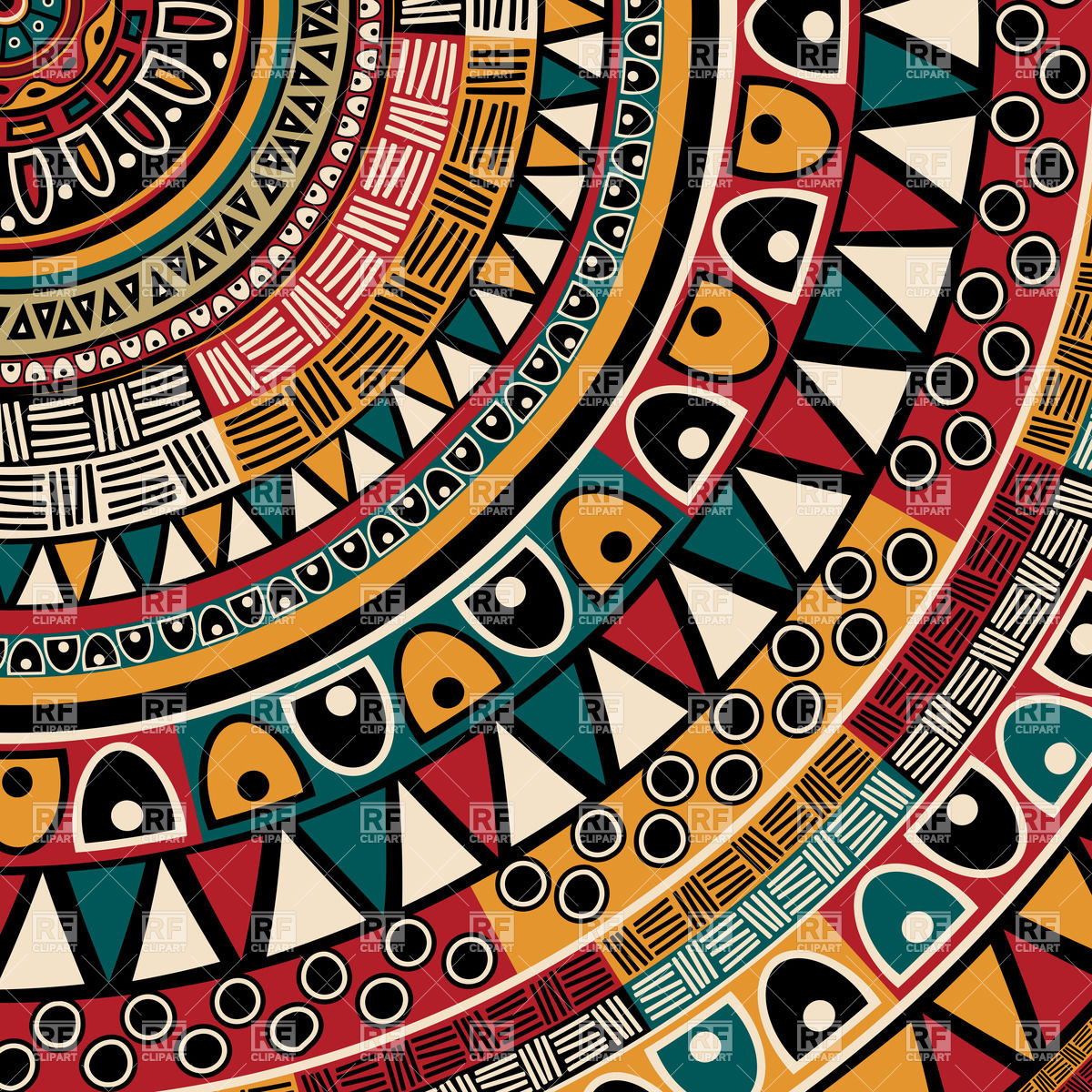 Round Tribal Ethnic Ornament   Patchwork Pattern 28176 Backgrounds    