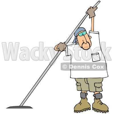 Royalty Free  Rf  Clipart Illustration Of A Man Using A Concrete