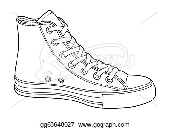 Sneakers On White Background  Outline   Clipart Drawing Gg63648027