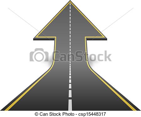 Straight Road Turning Into Ascending Arrow Concept Vector Illustration