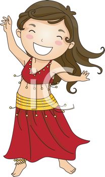 This Cartoon Of A Little Girl Belly Dancing Clipart Image Can Be