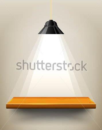 Wooden Shelf With Place For Your Exhibit Vector Illustration Eps10