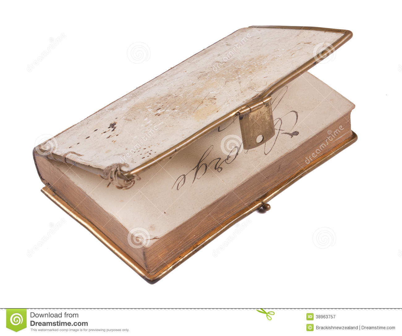 An Old Worn Antique Book Isolated On White Background 