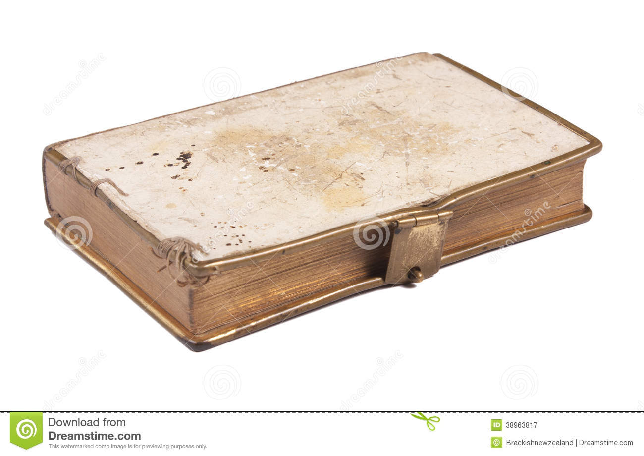 An Old Worn Antique Book Isolated On White Background 