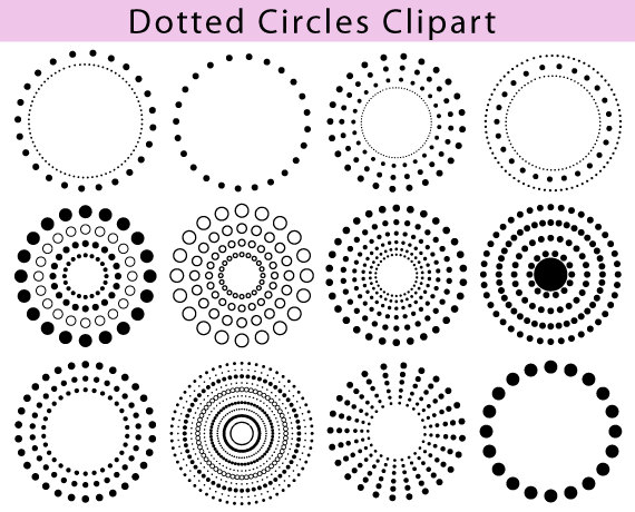 Buy 2 Get 2 Free   Dotted Circle Clip Art   Scrapbook Dot Circles