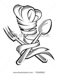 Chef Hat Spoon And Fork Clip Art Image