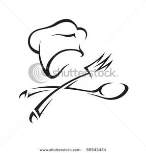 Chef Hat With Knife And Fork   Clipart