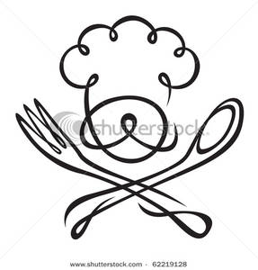 Chef Hat With Spoon And Fork Clip Art Image