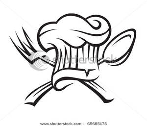 Chef Hat With Spoon And Fork   Clipart