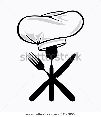 Chef Hat With Spoon Fork And Knife Stock Vector Illustration 84147655