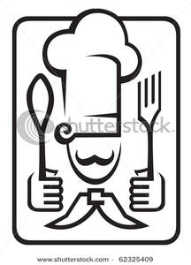 Chef With Spoon And Fork   Clipart