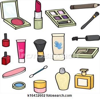 Clip Art   Cartoon Cosmetics Set  Fotosearch   Search Clipart