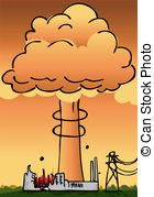 Clip Art Vector And Illustration  1487 Nuclear Power Plant Clipart