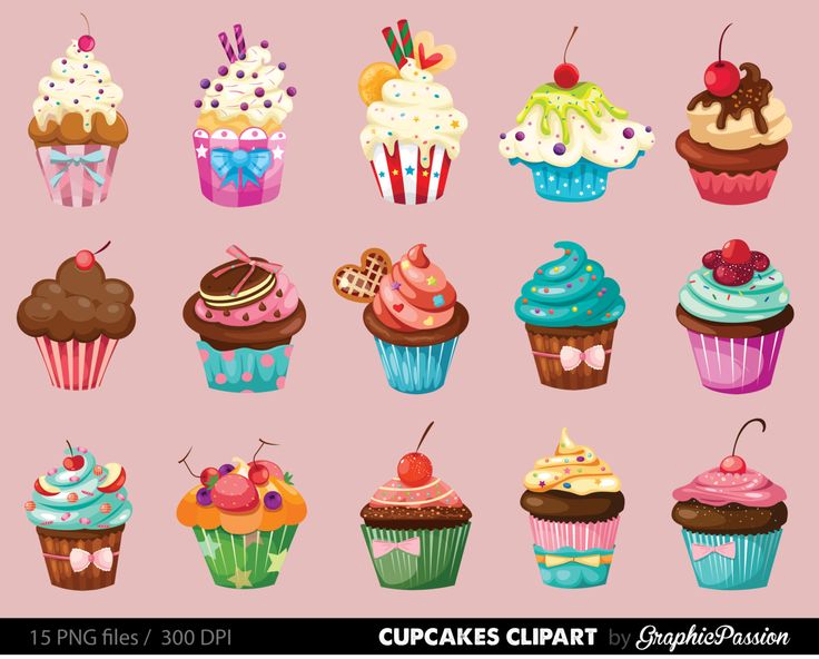 Clipart Digital Digital Illustration Cupcake Clipart