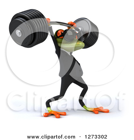 Clipart Of A 3d Green Springer Business Frog Wearing Sunglasses