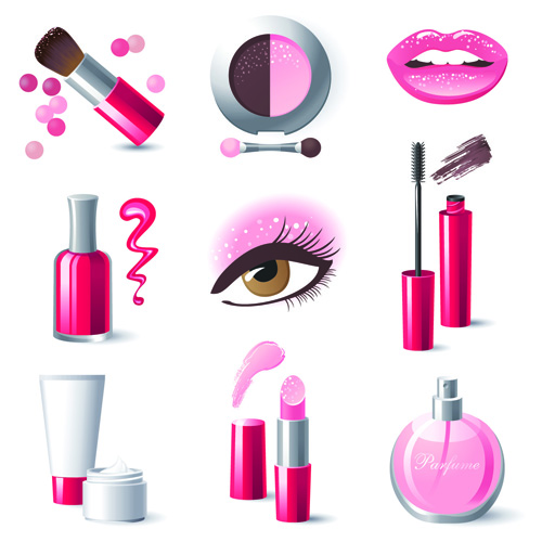 Cosmetics And Make Up Elements Vector 01   Vector Life Free Download