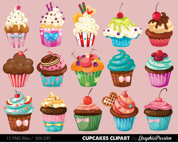 Cupcake Vector Birthday Cakes Bakery Sweets Frosting Chocolate