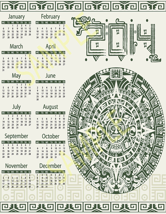 Digital Calendar Clipart   Mayan Calendar Clip Art   For Scrapbooking