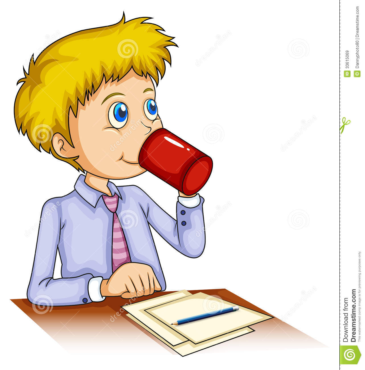 Drinking Coffee Clipart A Businessman Drinking Coffee