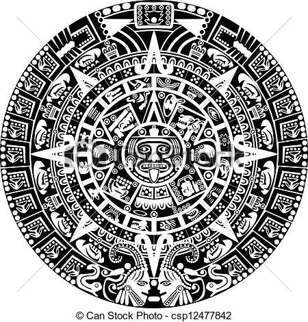 Eps Vector Of Mayan Calendar   Vector Of Mayan Calendar On White    