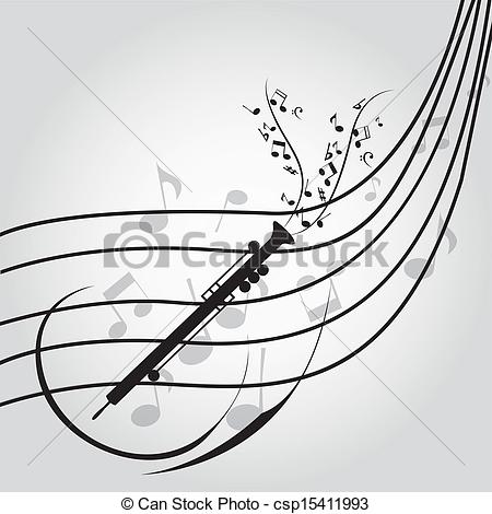 Eps Vectors Of Oboe   Abstract Oboe On Music Score On Special Music    