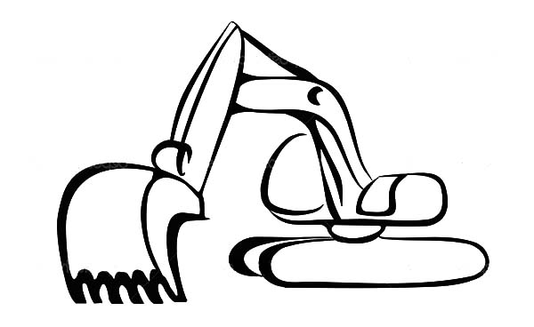 Excavator   Excavator Clipart Coloring Pages