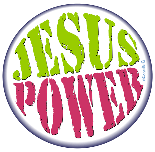 Free Clip Art  Jesus Power Button 2 Colors On White
