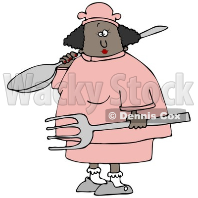    Hat Carrying A Large Fork And A Spoon On Her Shoulder   Djart  21141