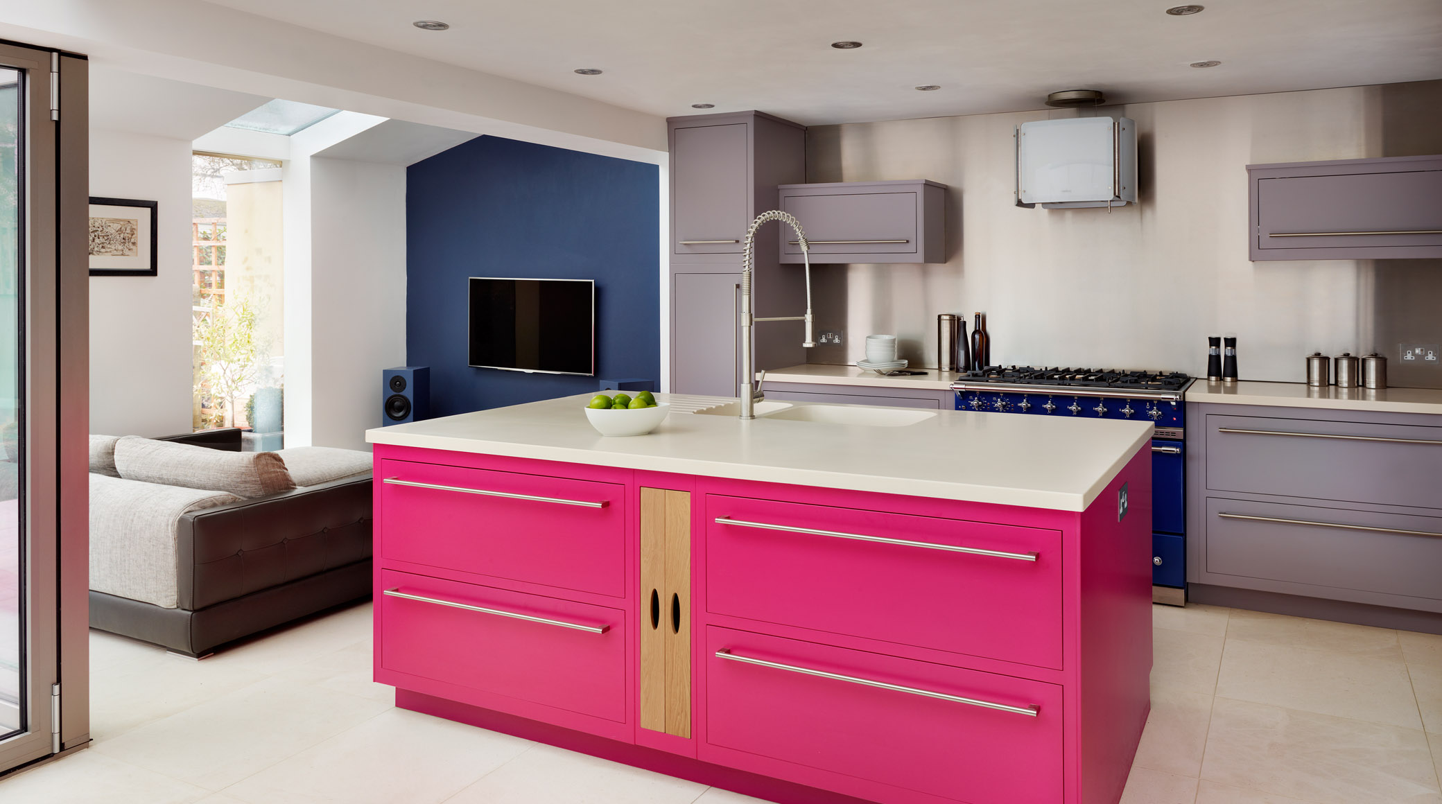 Hot Pink Linear Kitchen Print Email Handpainted Kitchens Give You