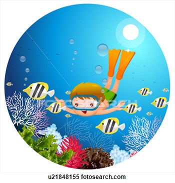 Illustration Of Boy Swimming Underwater U21848155   Search Clipart