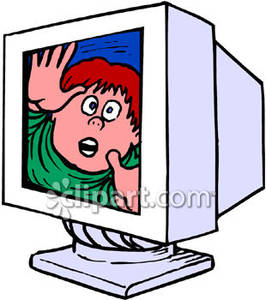 Inside Clipart Boy Trapped Inside His Computer Royalty Free Clipart