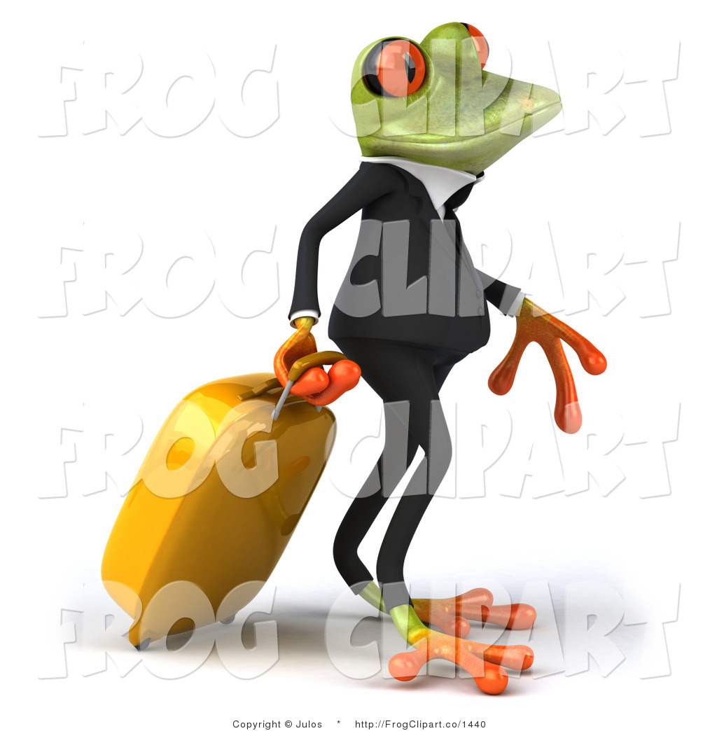 Of A 3d Business Frog Traveling Frog Clip Art Julos