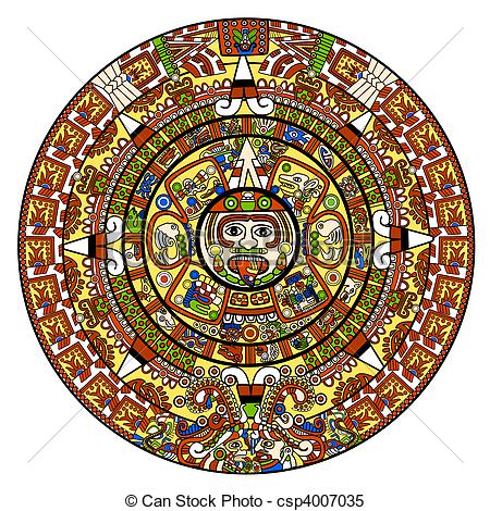 Of Maya Calendar Illustration   Over White Csp4007035   Search Clipart