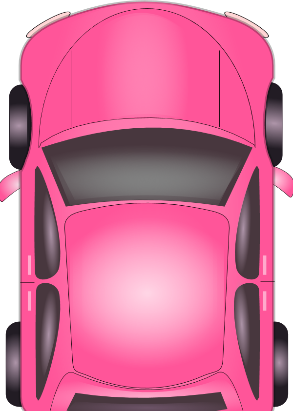 Pink Car   Vector Clip Art