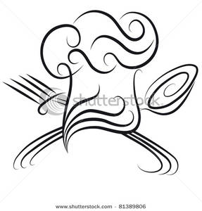 Royalty Free Clipart Image  Chef Hat With Spoon And Fork Icon For Menu