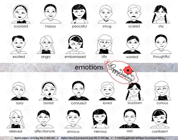 School Teacher Clip Art Digital Feelings Emotions Pre K Kindergarten