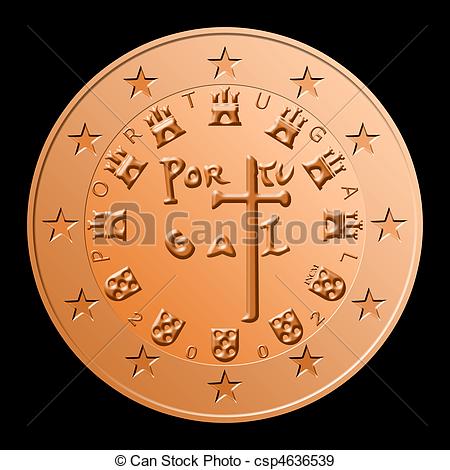 Stock Illustration Of Portuguese 1 2 5 Euro Cents   Portuguese 1 2 5