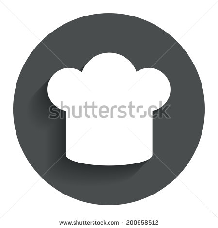 Stock Vector Chef Hat Sign Icon Cooking Symbol Cooks Hat Circle Flat    