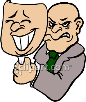 Two Faced Man Clip Art   Royalty Free Clipart Illustration