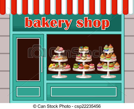Vector   Store Of Sweets And Bakery  Vector Illustration   Stock