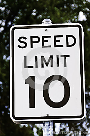 Black Text On White Background Rectangular Speed Limit Sign 10 Mph Or