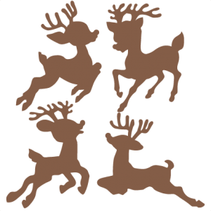 Christmas Reindeer Set Svg Scrapbook Cut File Cute Clipart Files For