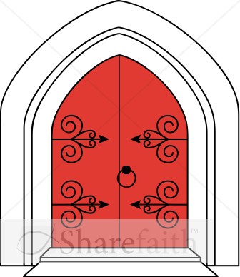 Church Doors In Outline   Church Clipart