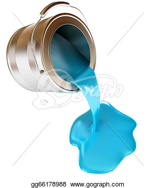 Clipart   Blue Splash Pouring From Bucket  Stock Illustration