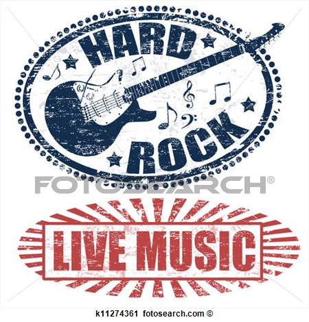 Clipart Of Live Music And Hard Rock Stamps K11274361   Search Clip Art    